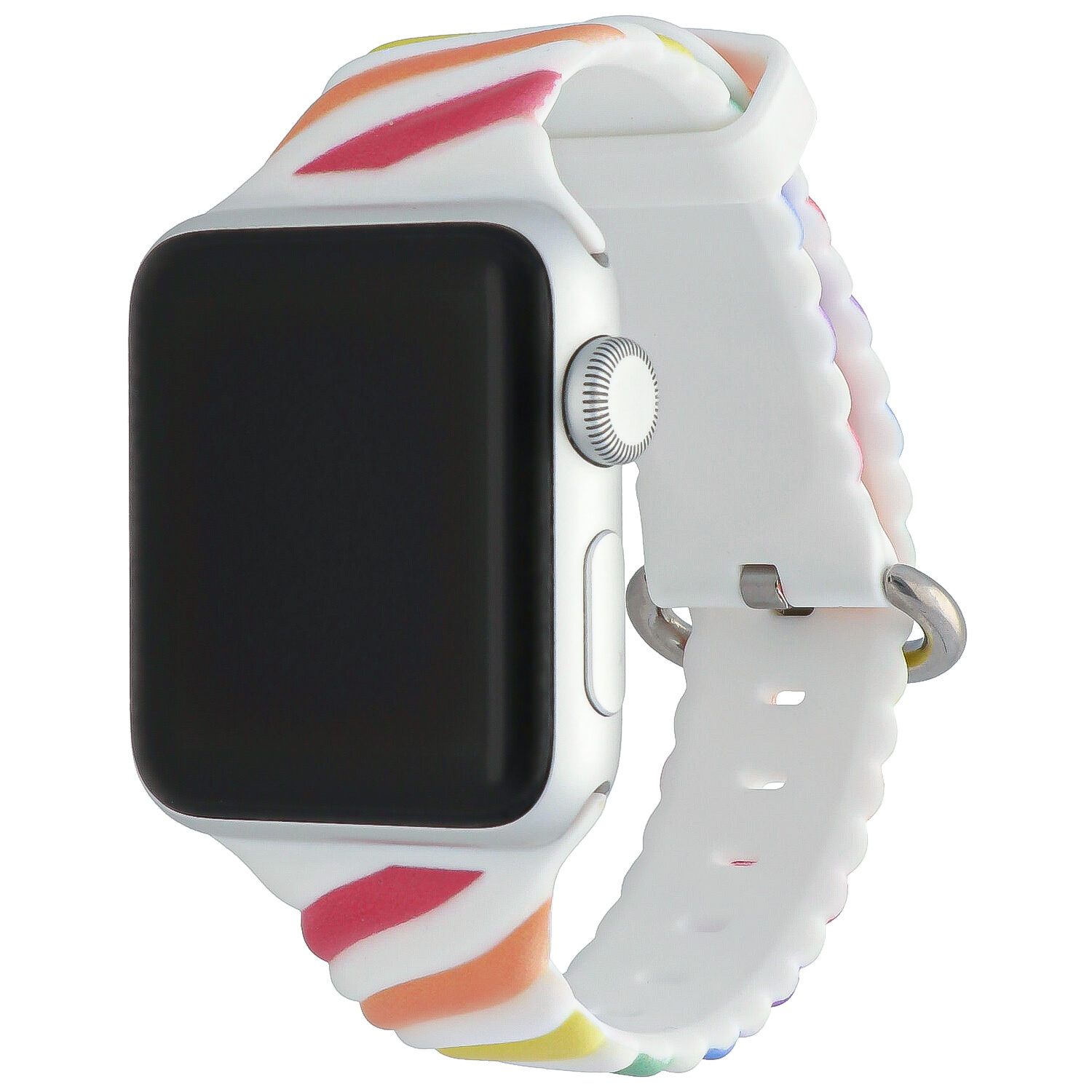 Apple Watch swirl sport band - kleurrijk wit