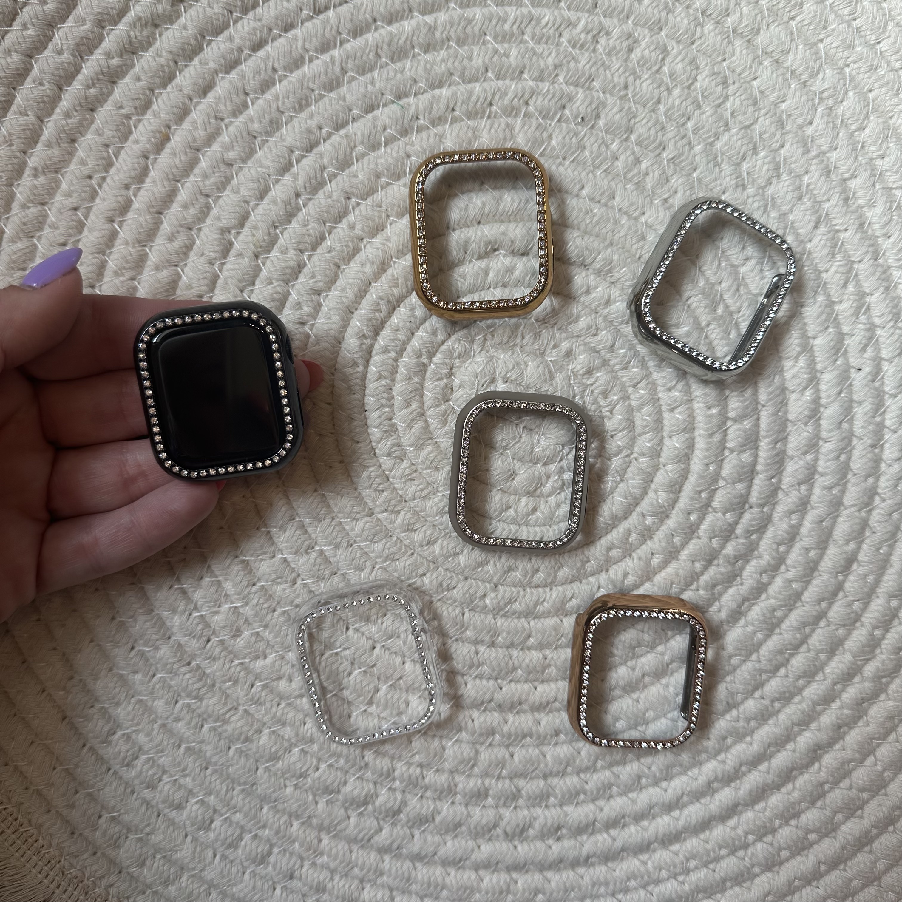 Apple Watch diamond case - zwart
