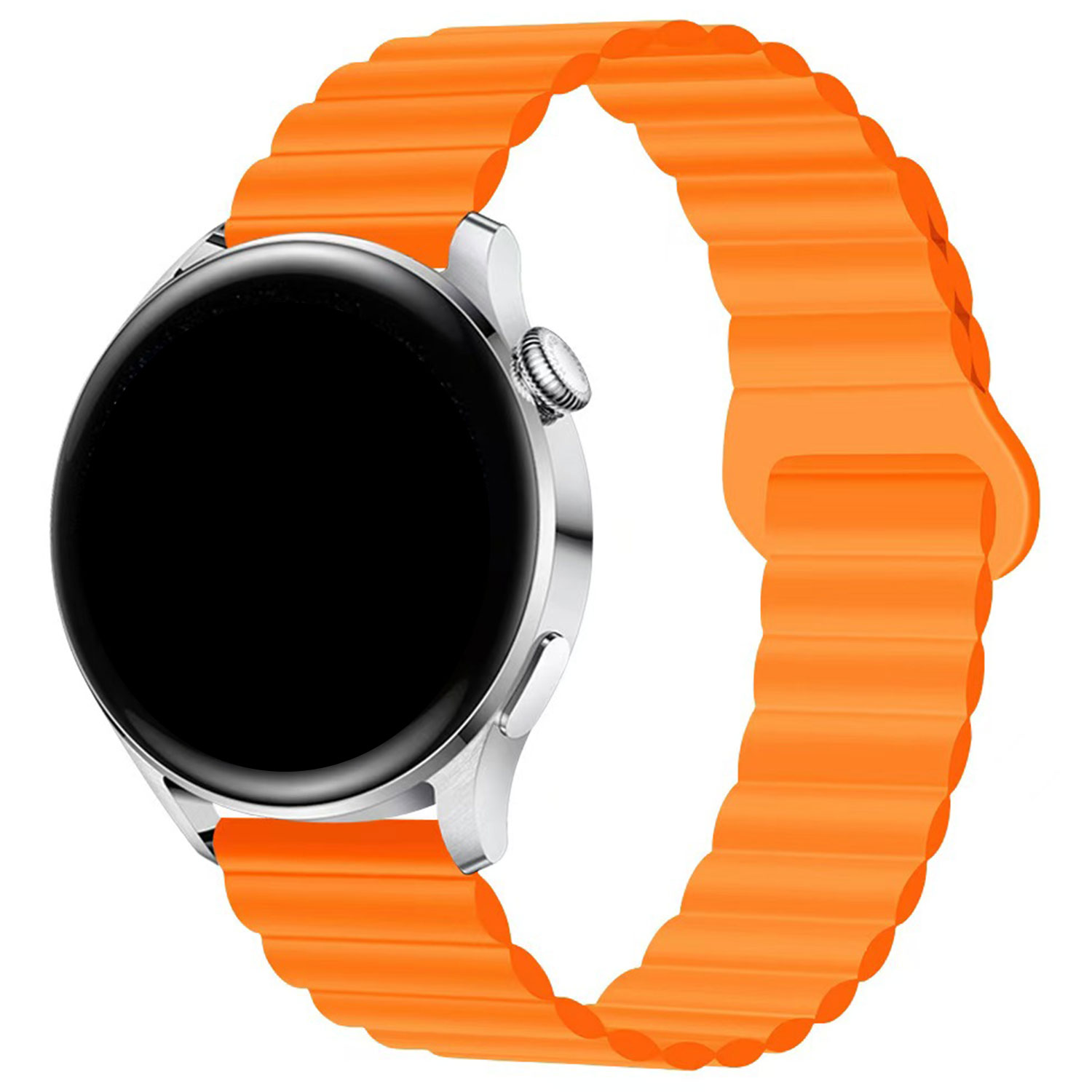 Samsung-Galaxy-Watch-Magnetische-Siliconen-Band-Oranje-7440850289225-123watches