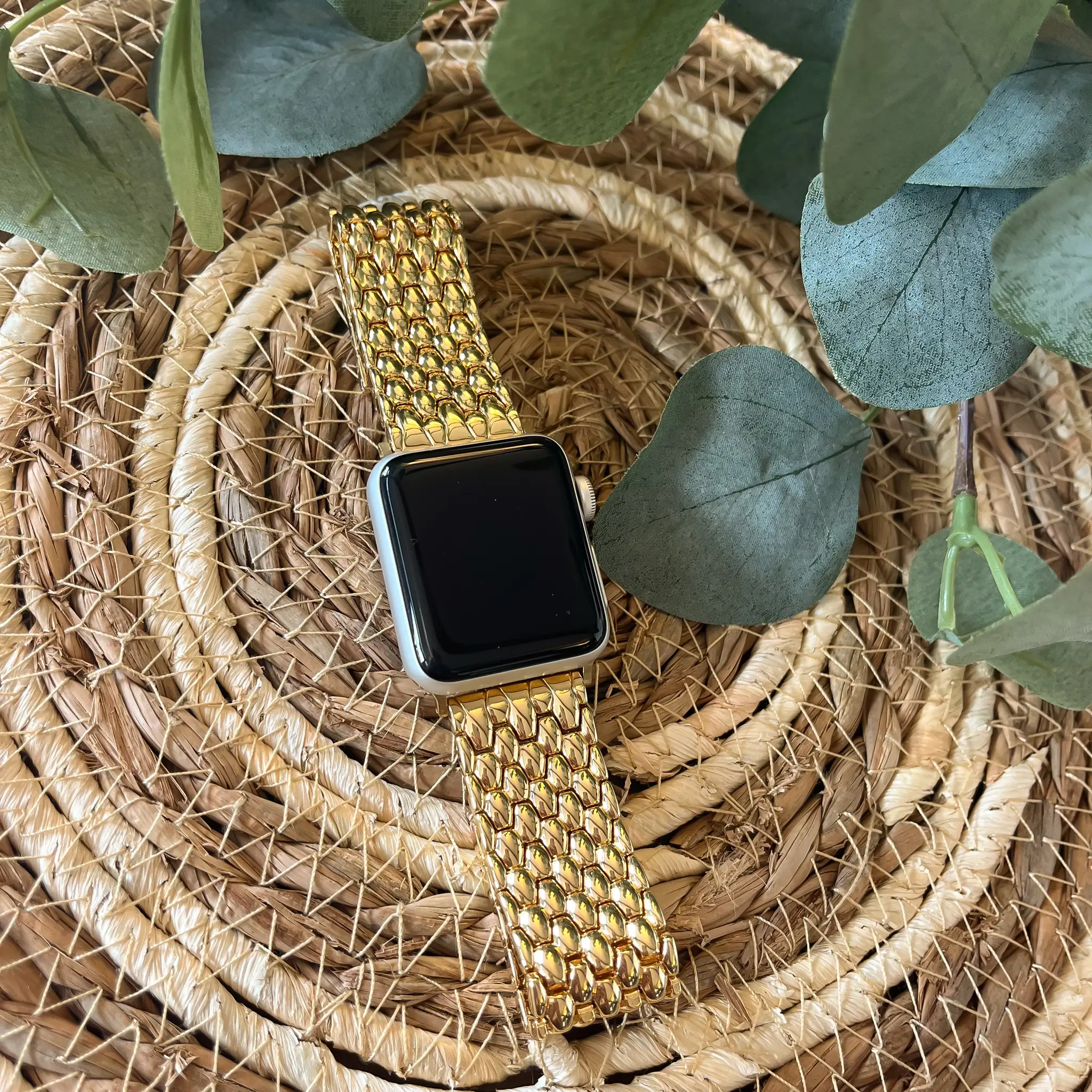 Apple Watch draak stalen schakel band goud