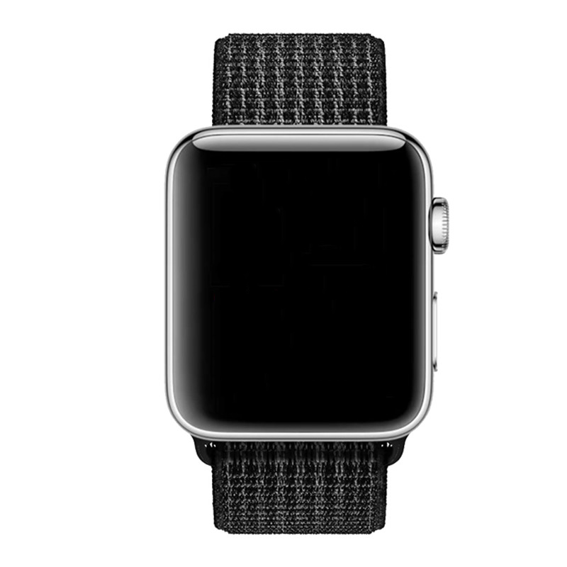 Apple Watch nylon geweven sport band  - reflector zwart