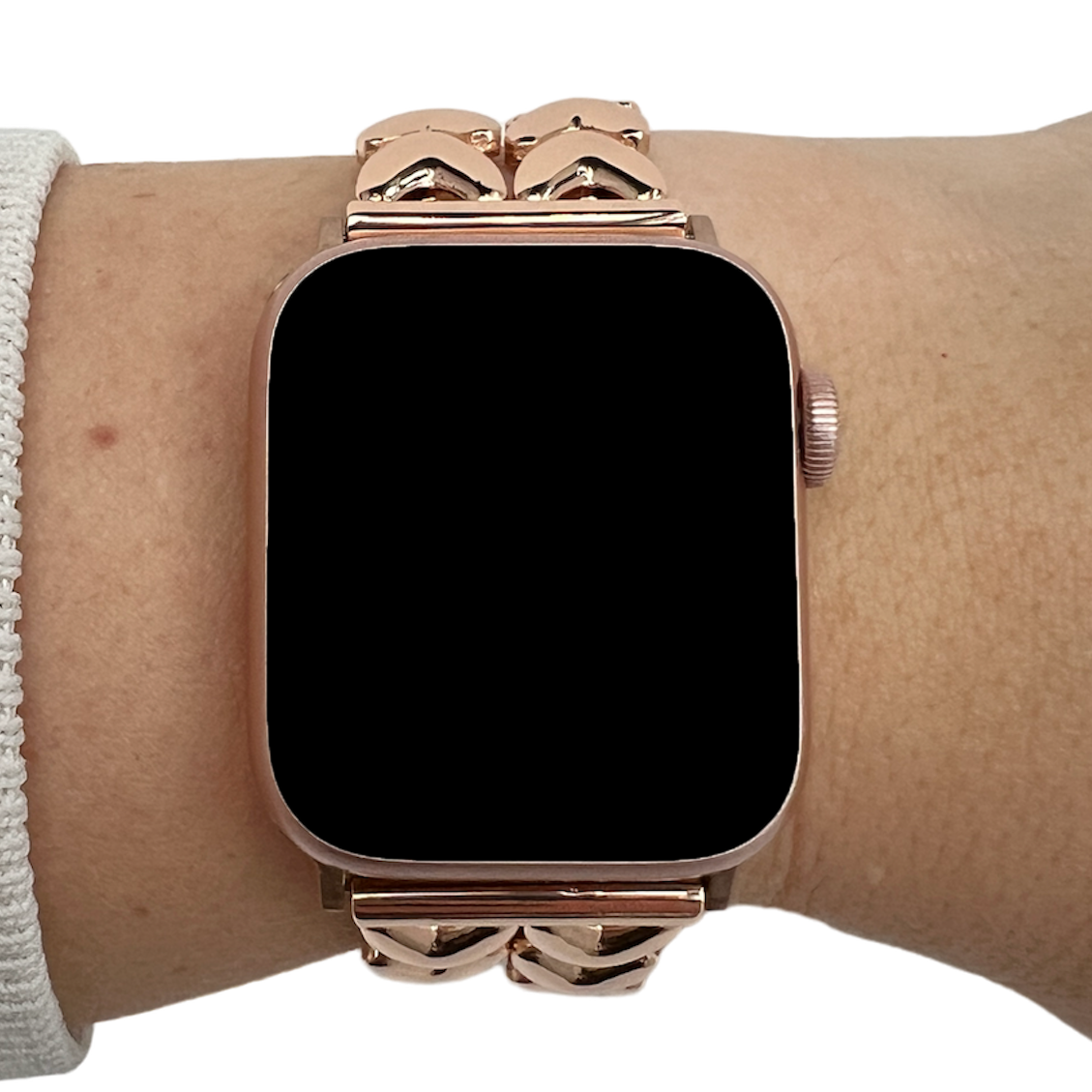 Apple Watch hart stalen schakel band - rose goud
