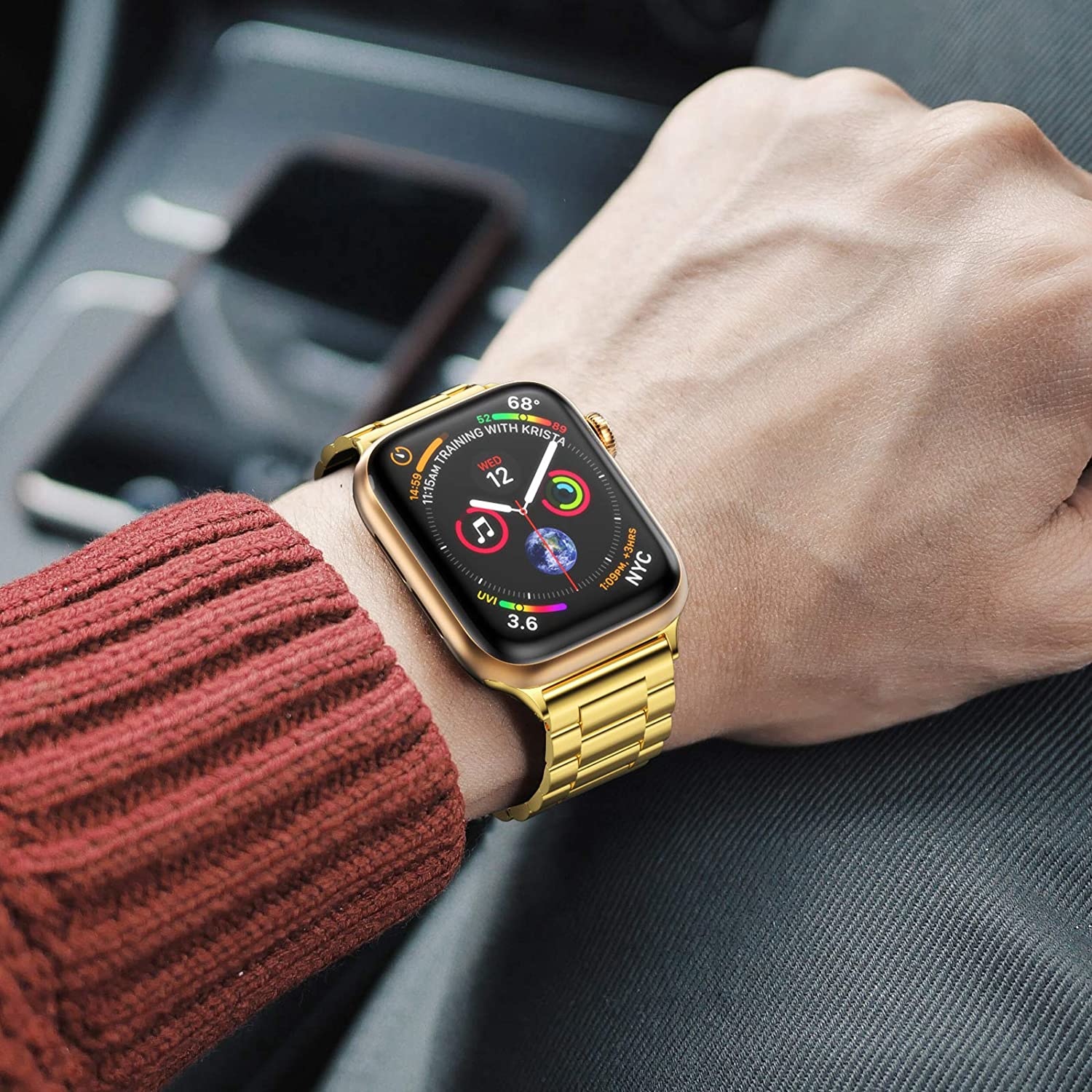 Apple Watch kralen stalen schakel band - goud