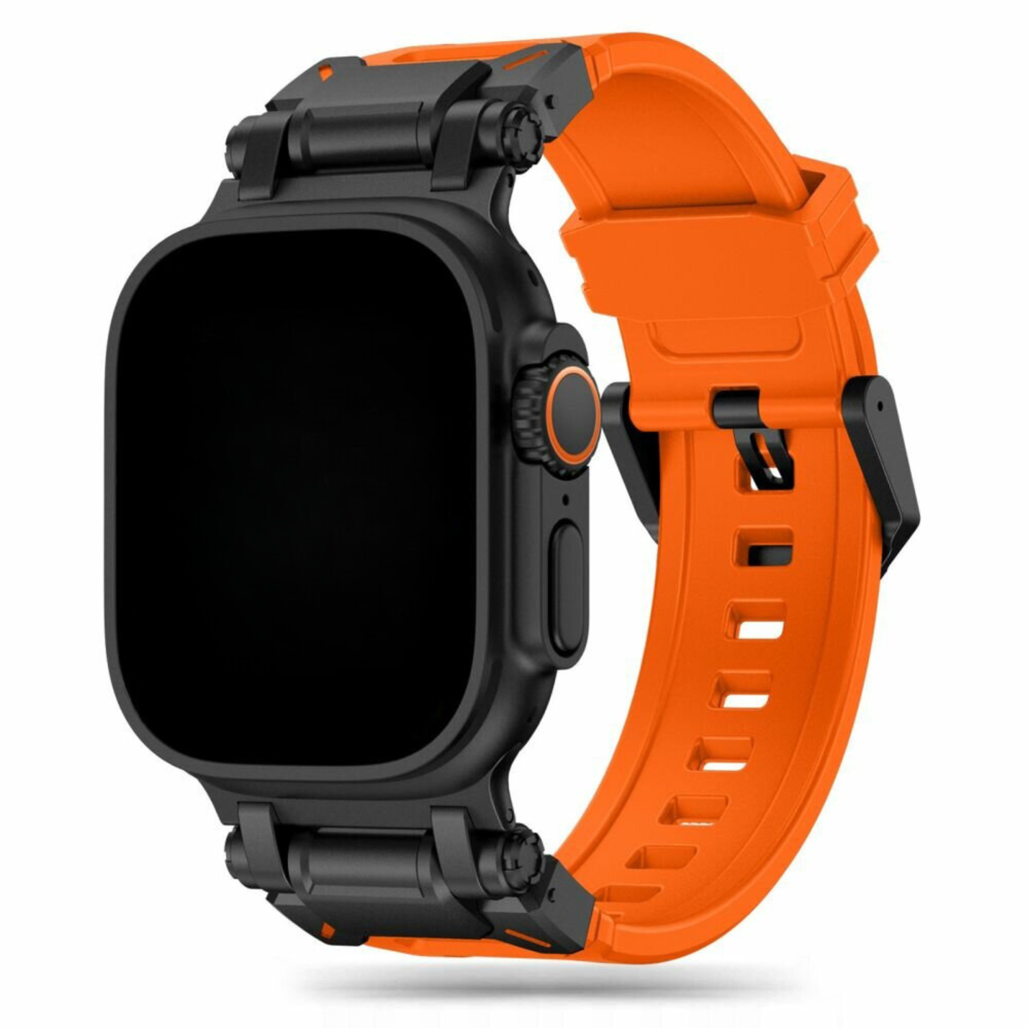 Apple Watch robuuste silicone Robust band - oranje zwart