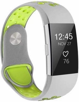 Fitbit Charge 2 dubbel sport band - grijs geel