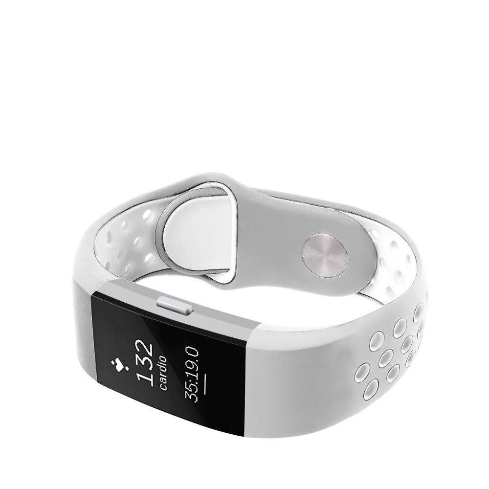 Fitbit Charge 2 dubbel sport band - grijs wit