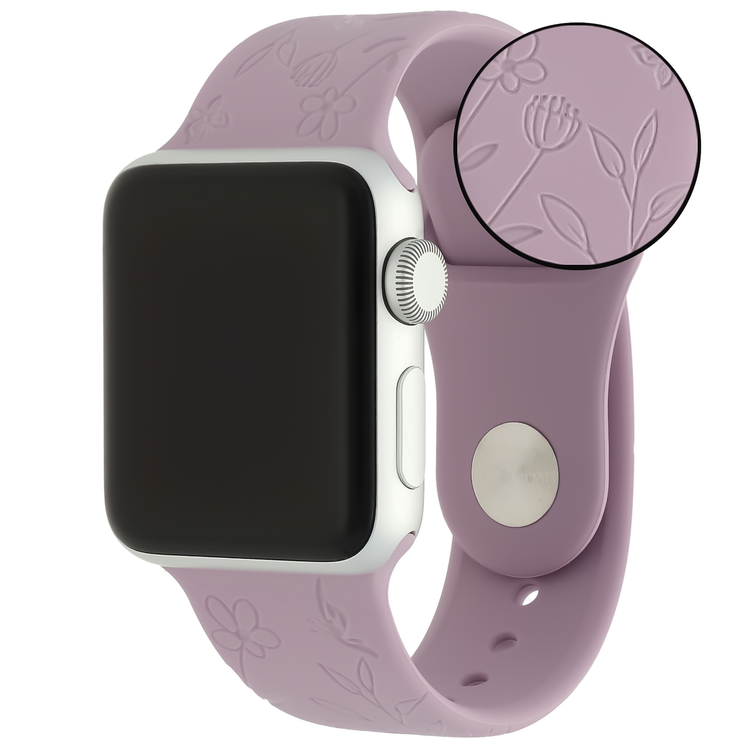 Apple Watch print sport band - bloemen paars