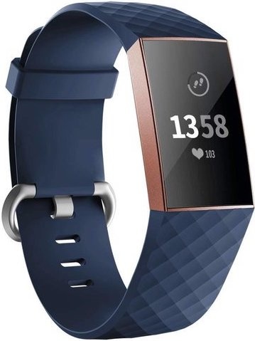 Fitbit Charge 3 & 4 sport wafel band - donkerblauw