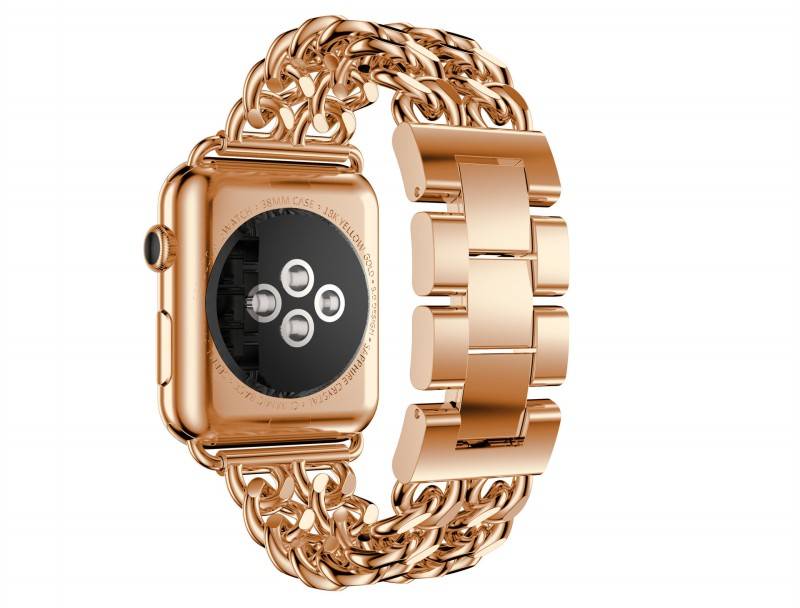 Apple Watch stalen cowboy schakel band - rose goud