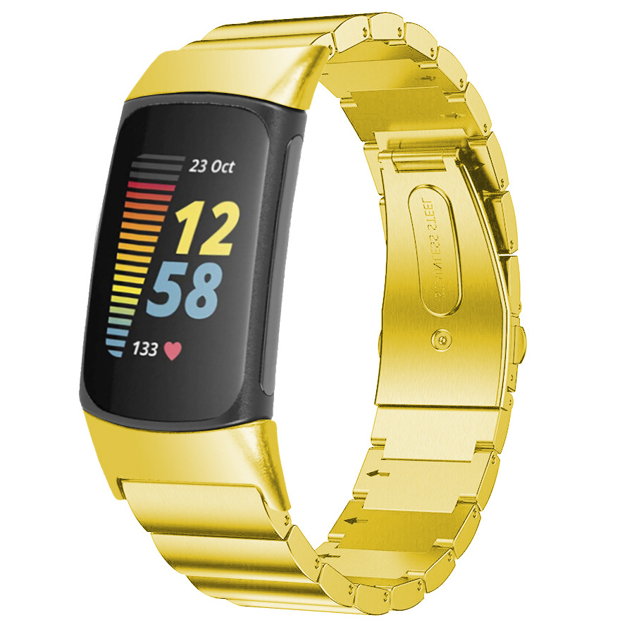 Fitbit Charge 5 stalen schakel band - goud