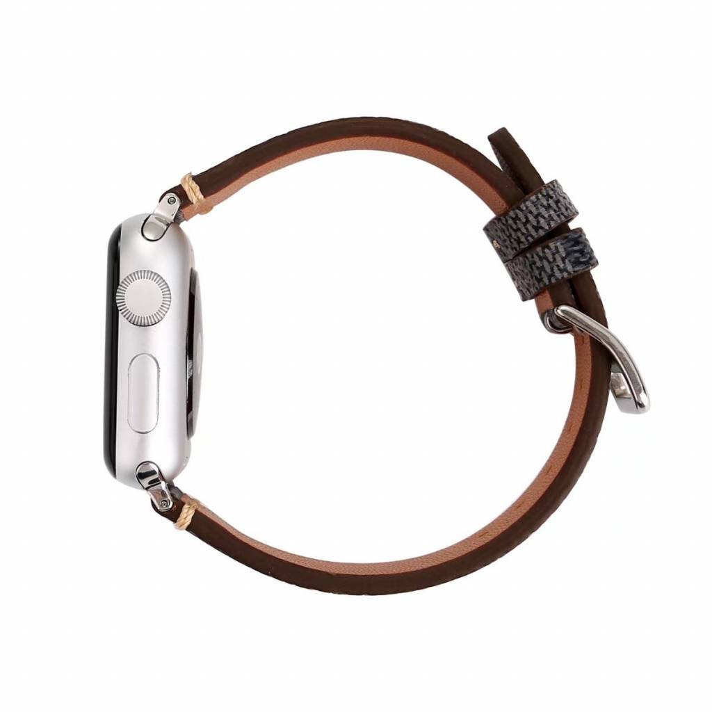 Apple Watch leren grid band - zwart