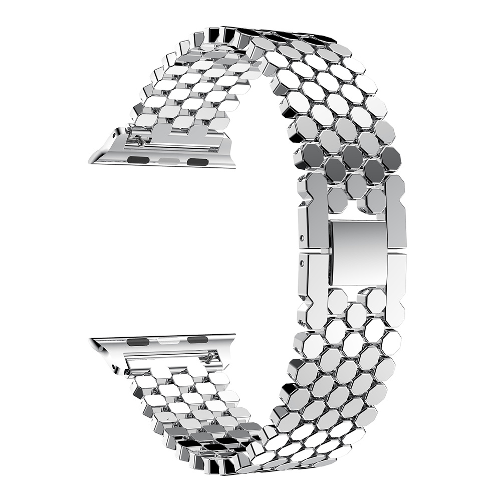 Apple Watch vis stalen schakel band - zilver