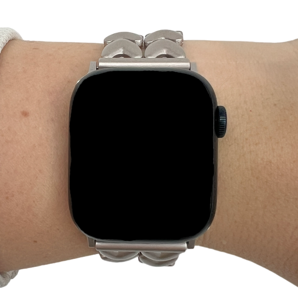 Apple Watch hart stalen schakel band - sterrenlicht