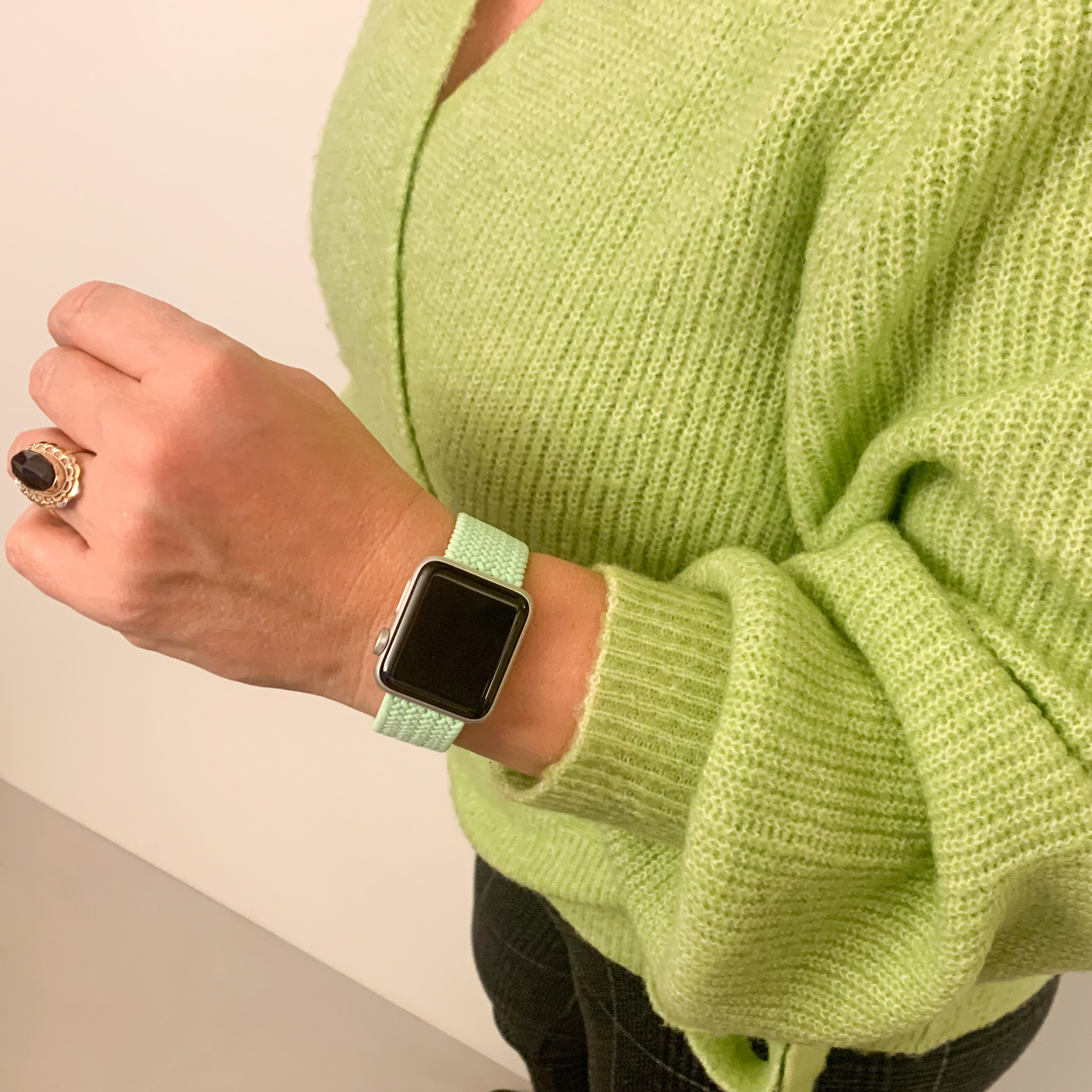 Apple Watch nylon gevlochten solo band - pistache