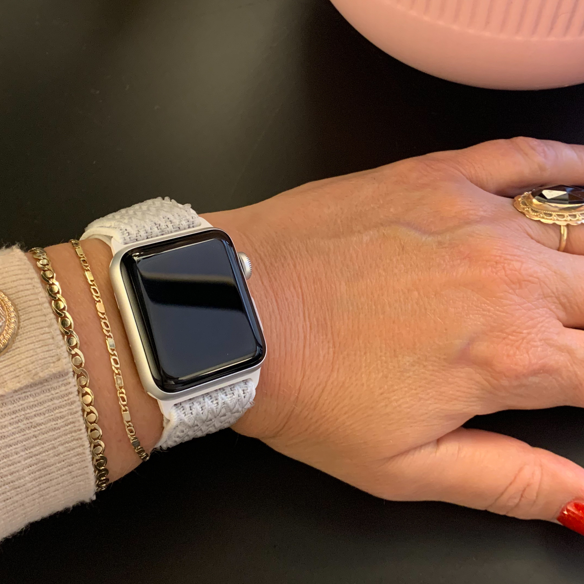 Apple Watch nylon geweven solo band - wit