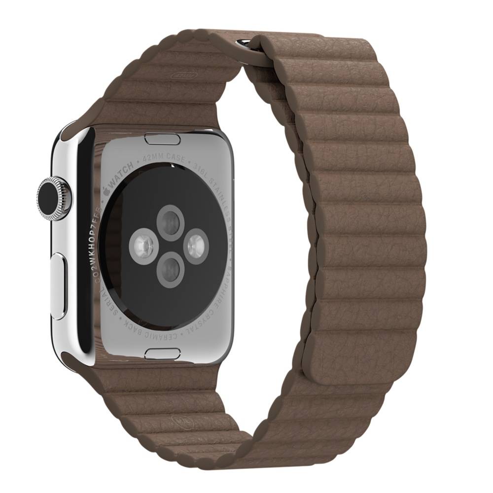 Apple Watch leren ribbel band - bruin