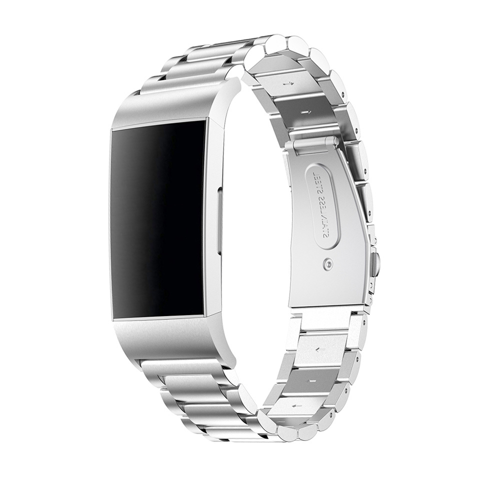 Fitbit Charge 3 & 4 kralen stalen schakel band - zilver
