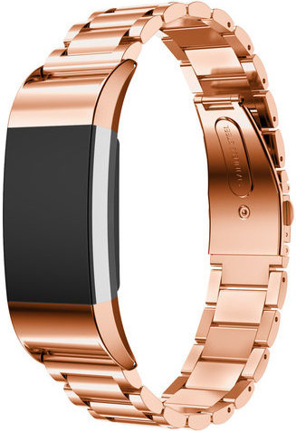 Fitbit Charge 2 kralen stalen schakel band - rose goud