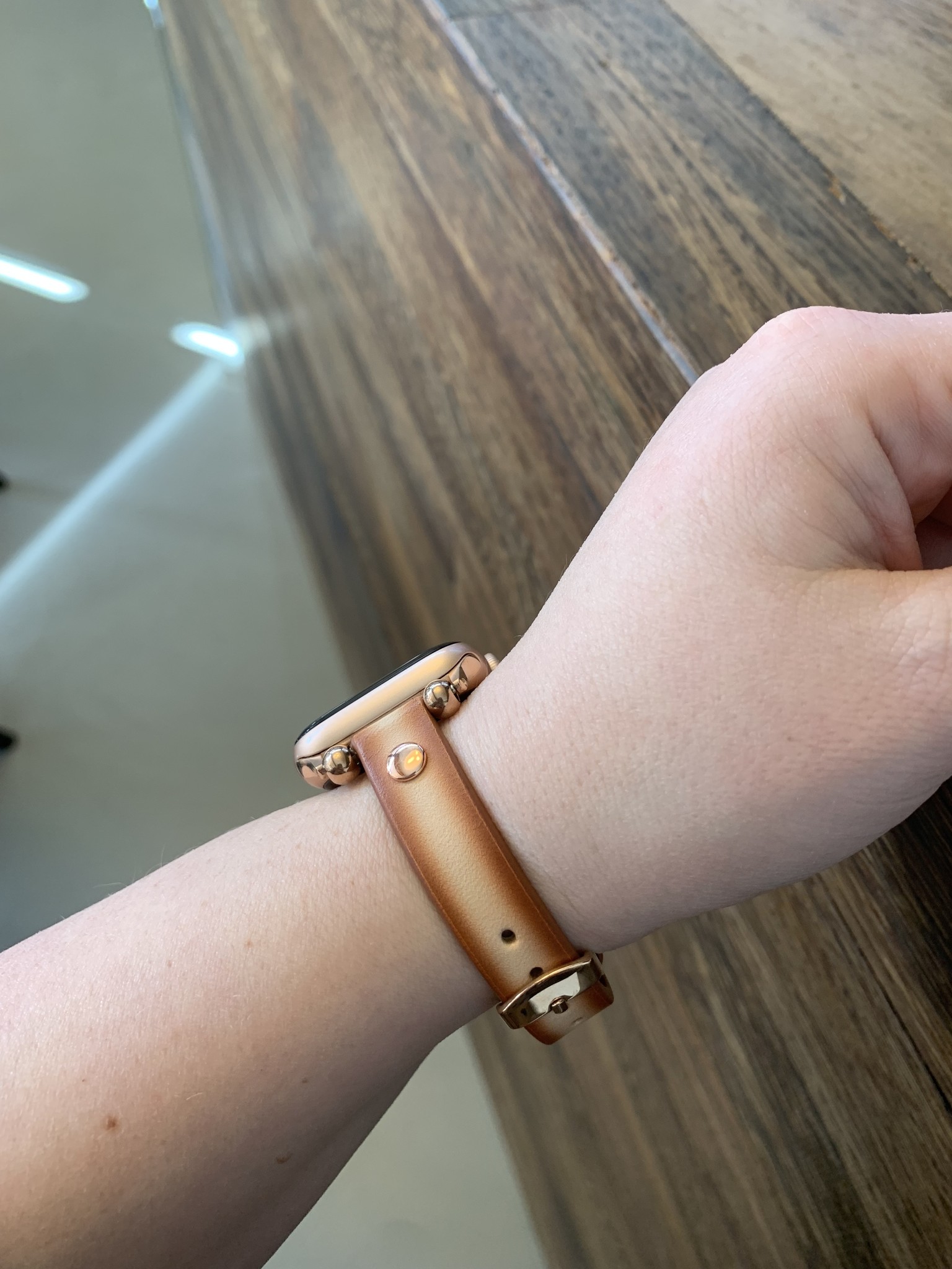 Apple Watch leren slim band - camel