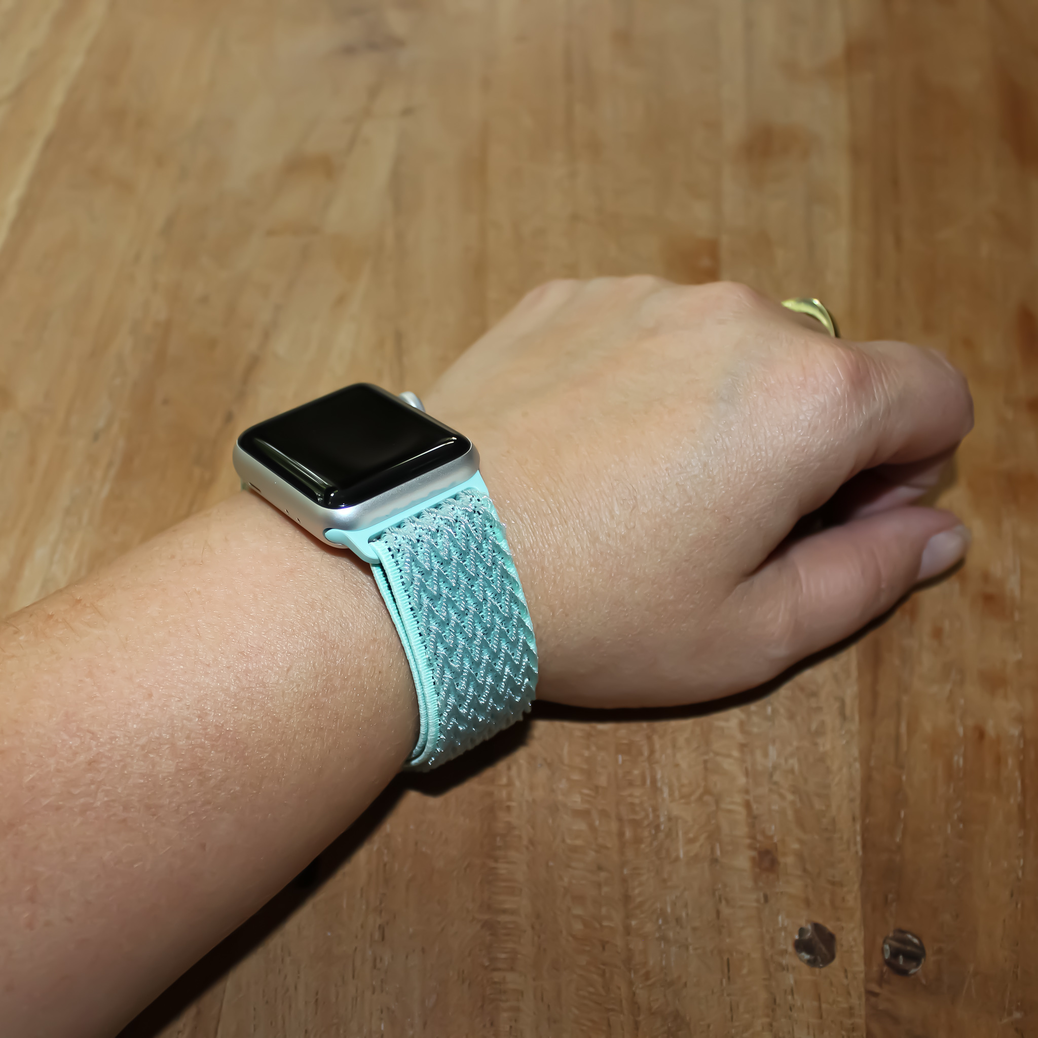 Apple Watch nylon geweven solo band - groenblauw