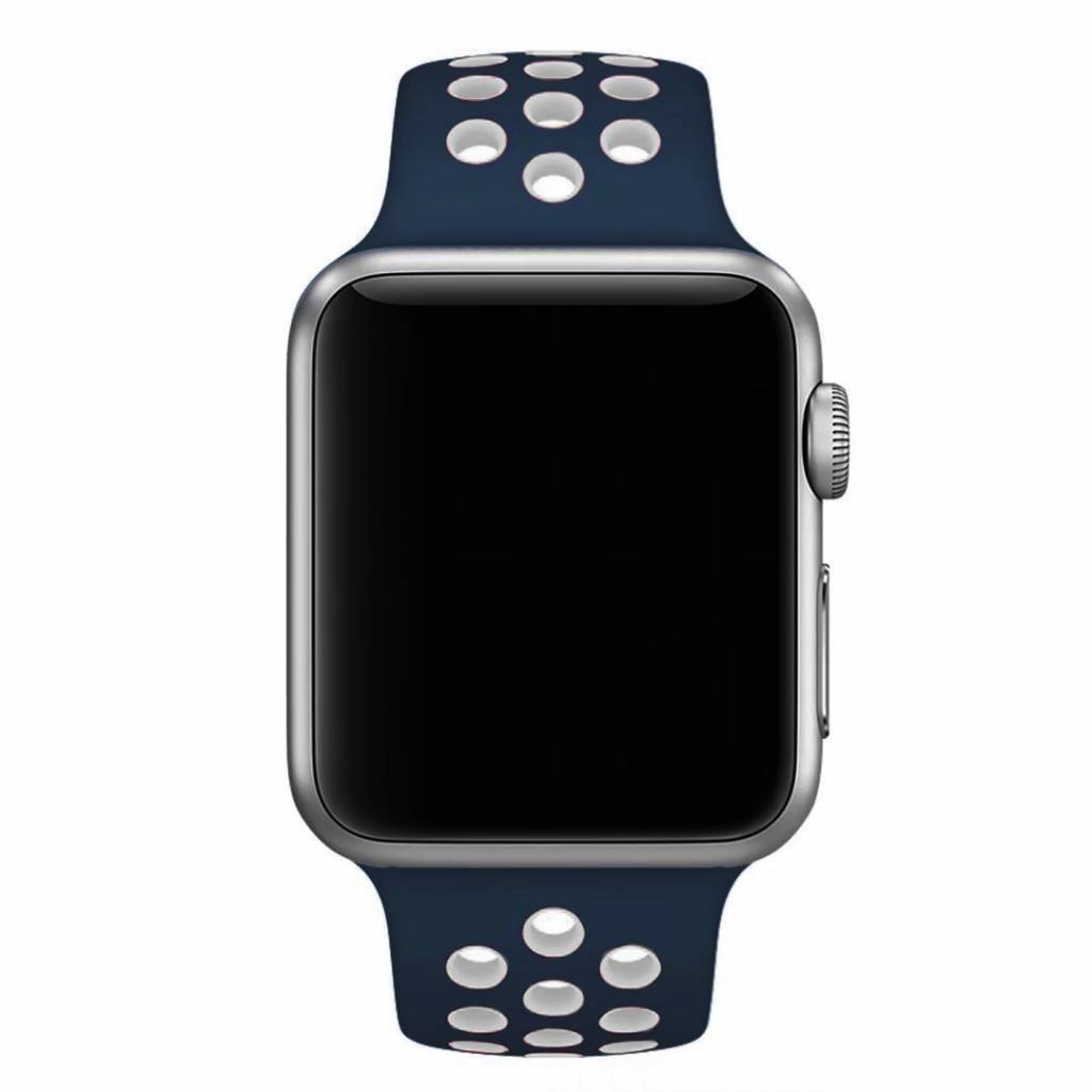 Apple Watch dubbel sport band - blauw wit