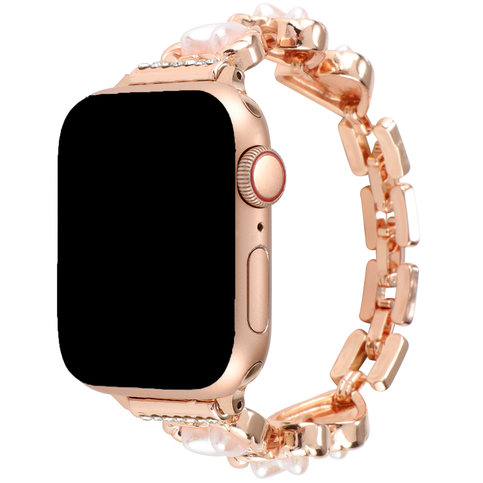 Apple Watch hart stalen schakel band - Demi rose goud