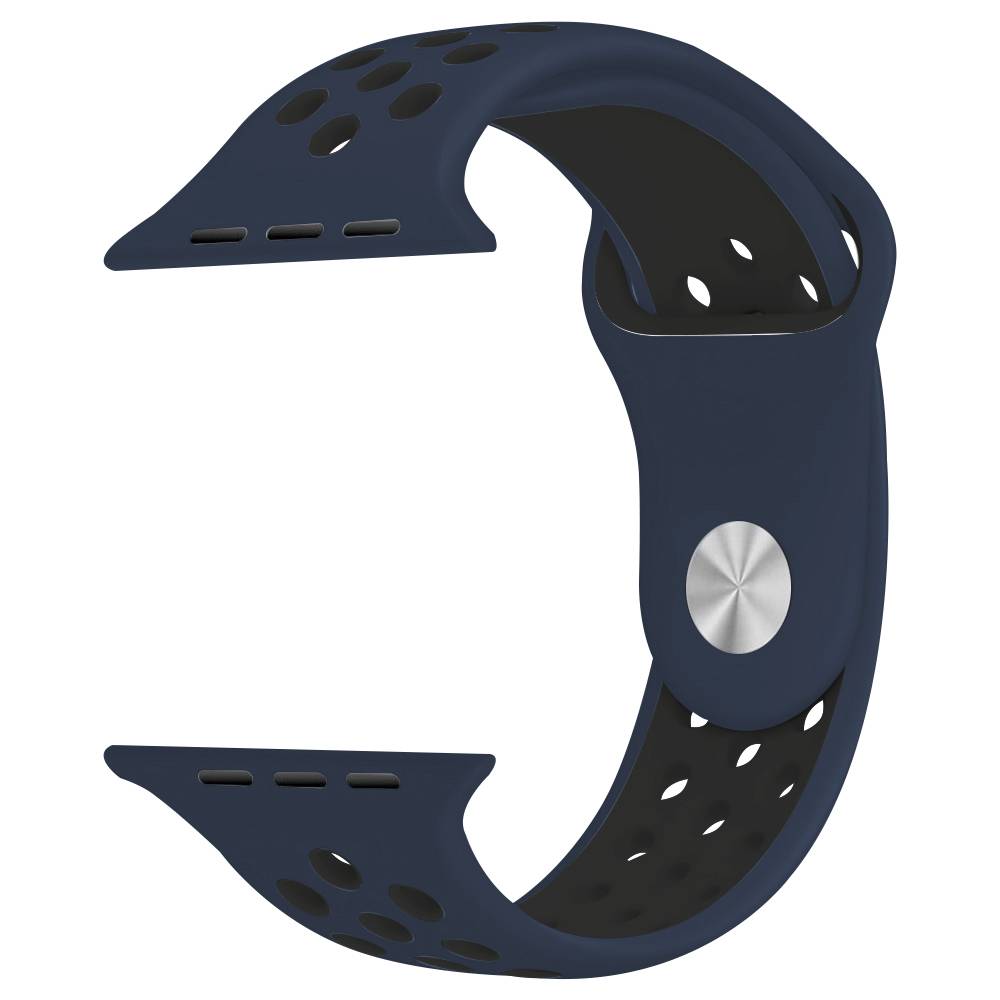 Apple Watch dubbel sport band - middernacht blauw zwart