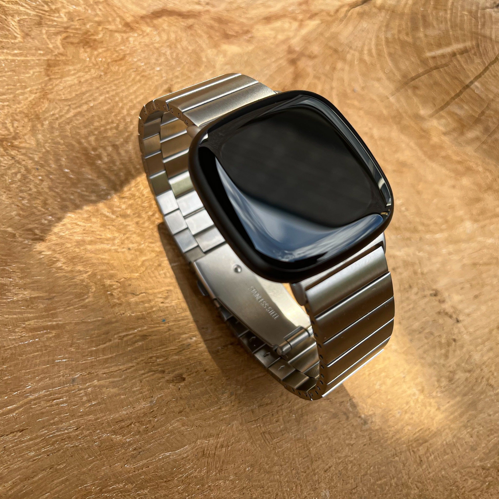 Fitbit Versa 3 / Sense stalen schakel band - zilver