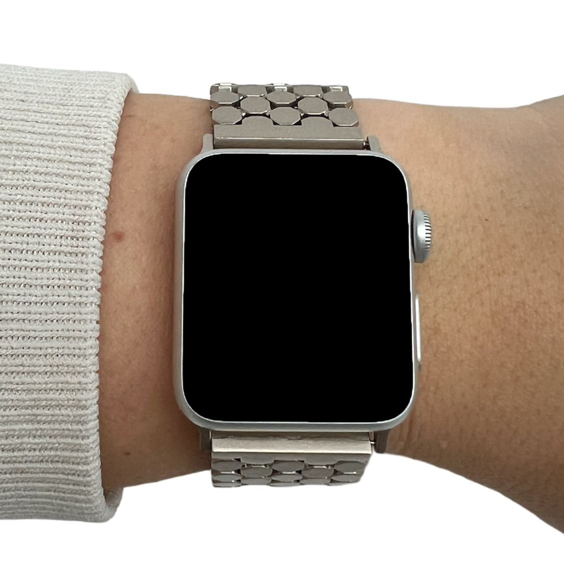Apple Watch vis stalen schakel band - sterrenlicht