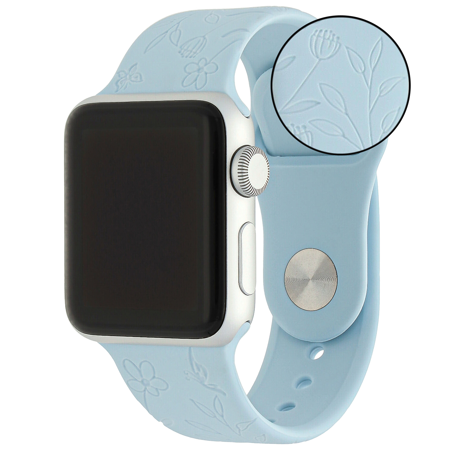 Apple Watch print sport band - bloemen blauw
