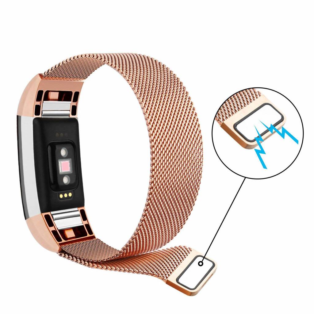 Fitbit Charge 2 milanese band - rose goud
