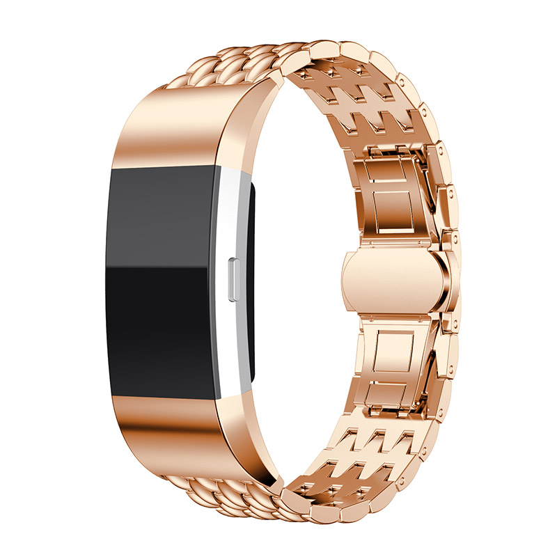 Fitbit Charge 3 & 4 draak stalen schakel band - rose goud