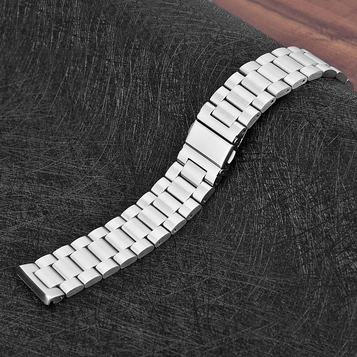 Fitbit Versa kralen stalen schakel band - zilver