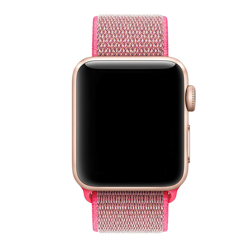Apple Watch nylon geweven sport band  - rose rood