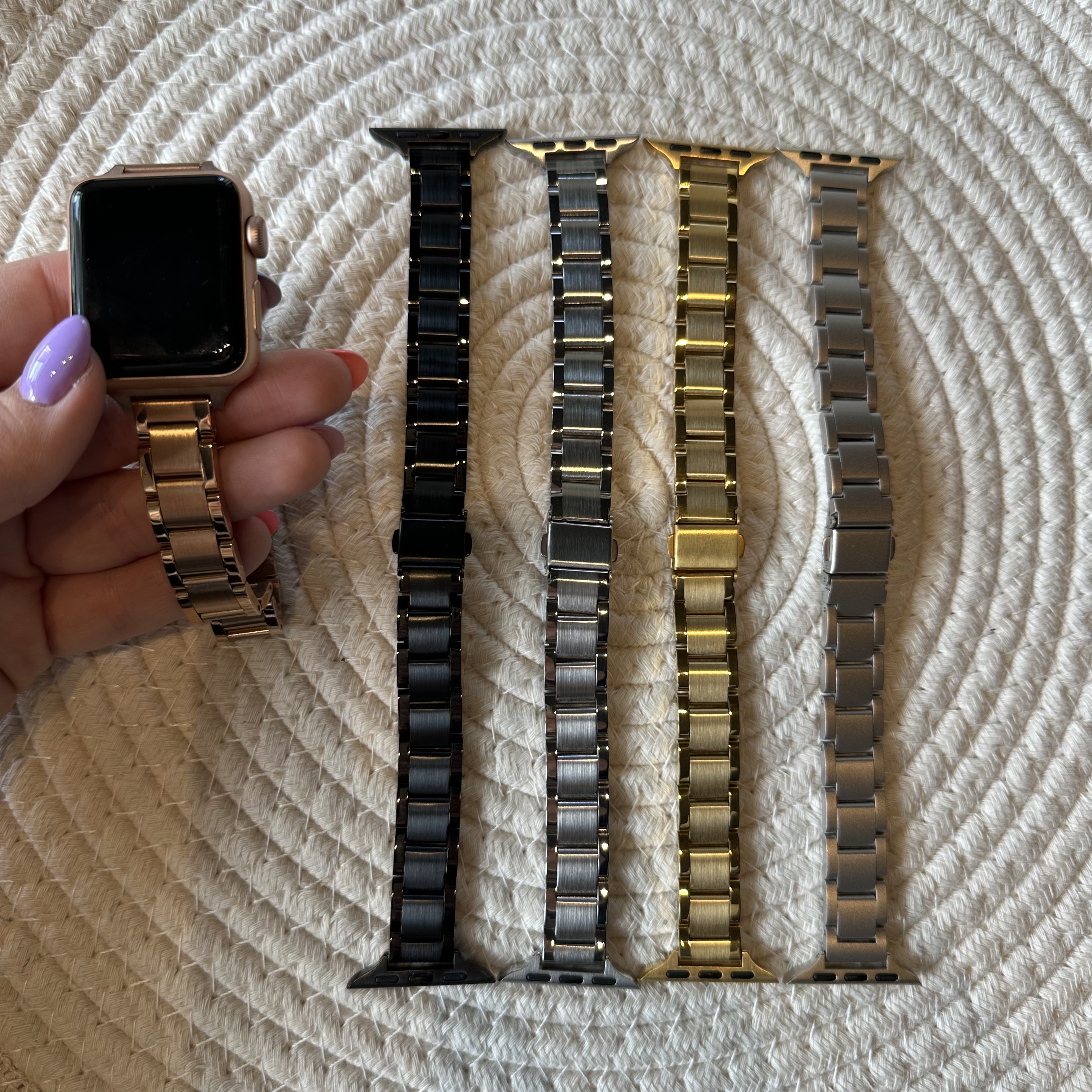 Apple Watch dunne schakel band Noor - goud