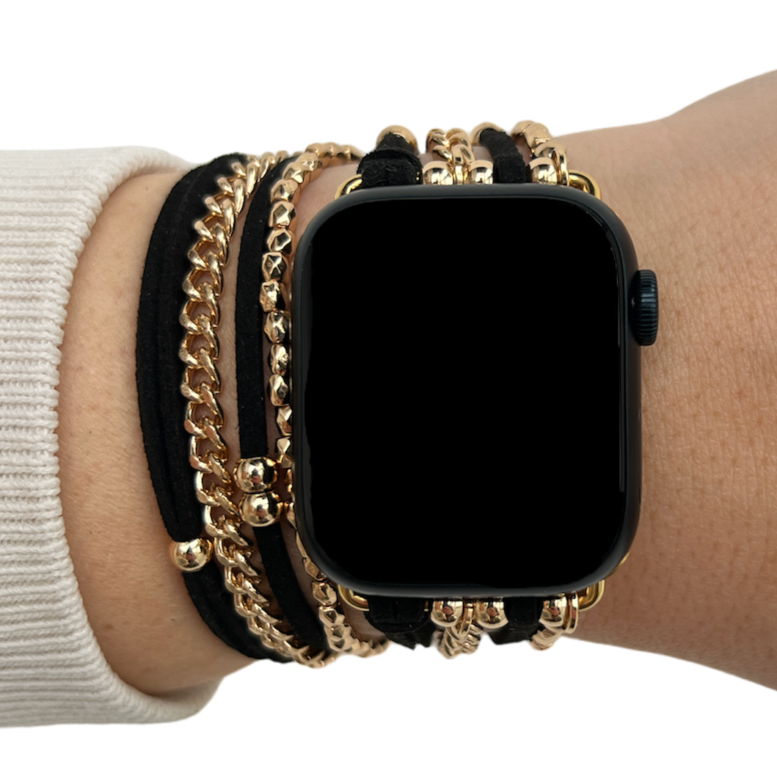 Apple Watch sieraden band - Nancy zwart goud