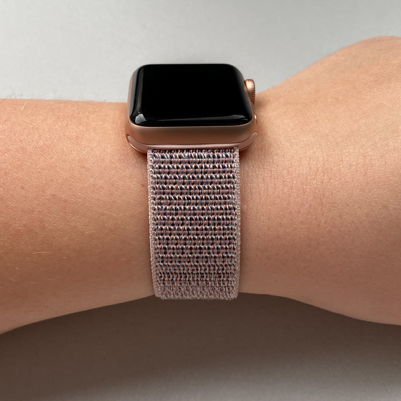 Apple Watch nylon geweven sport band  - pink sand