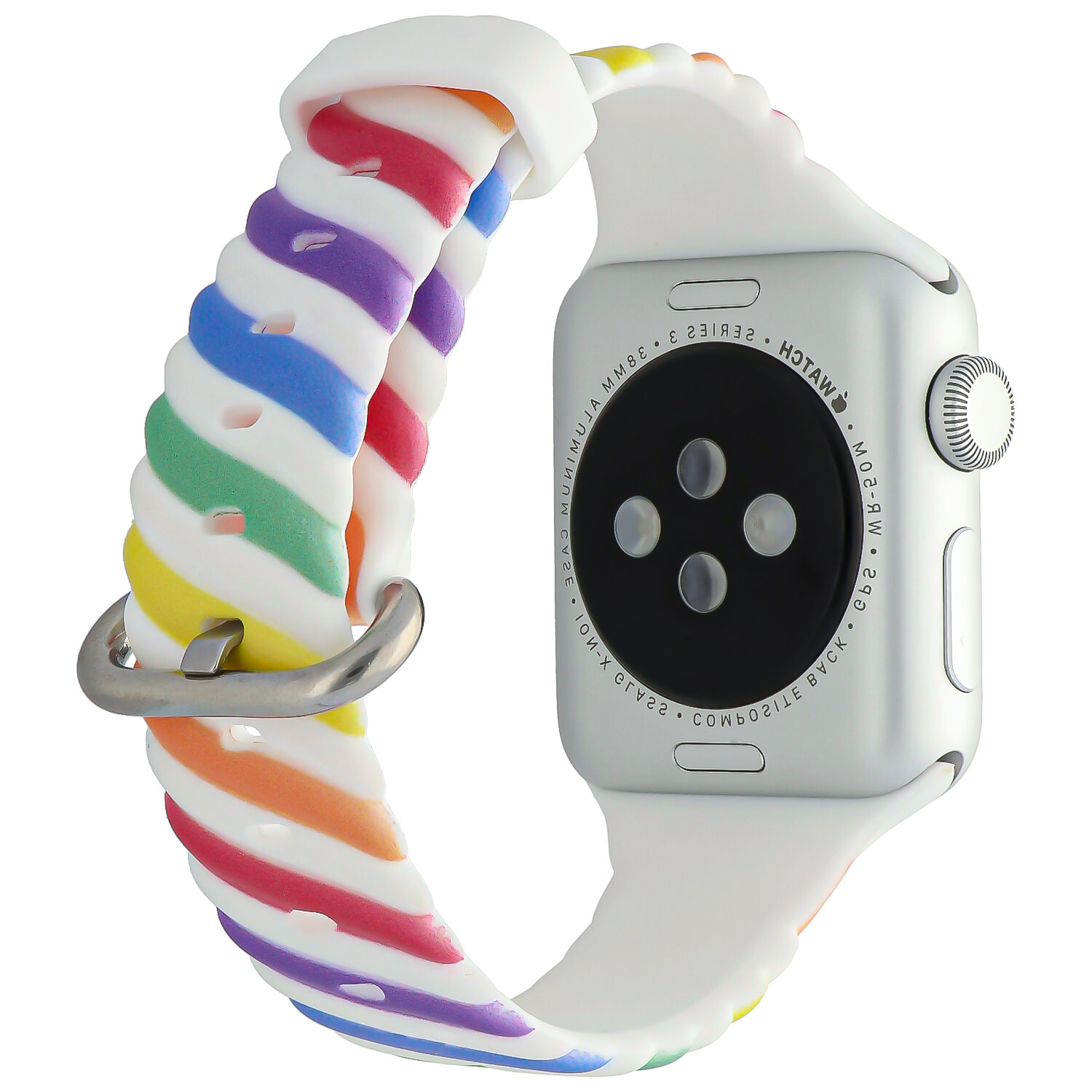 Apple Watch swirl sport band - kleurrijk wit