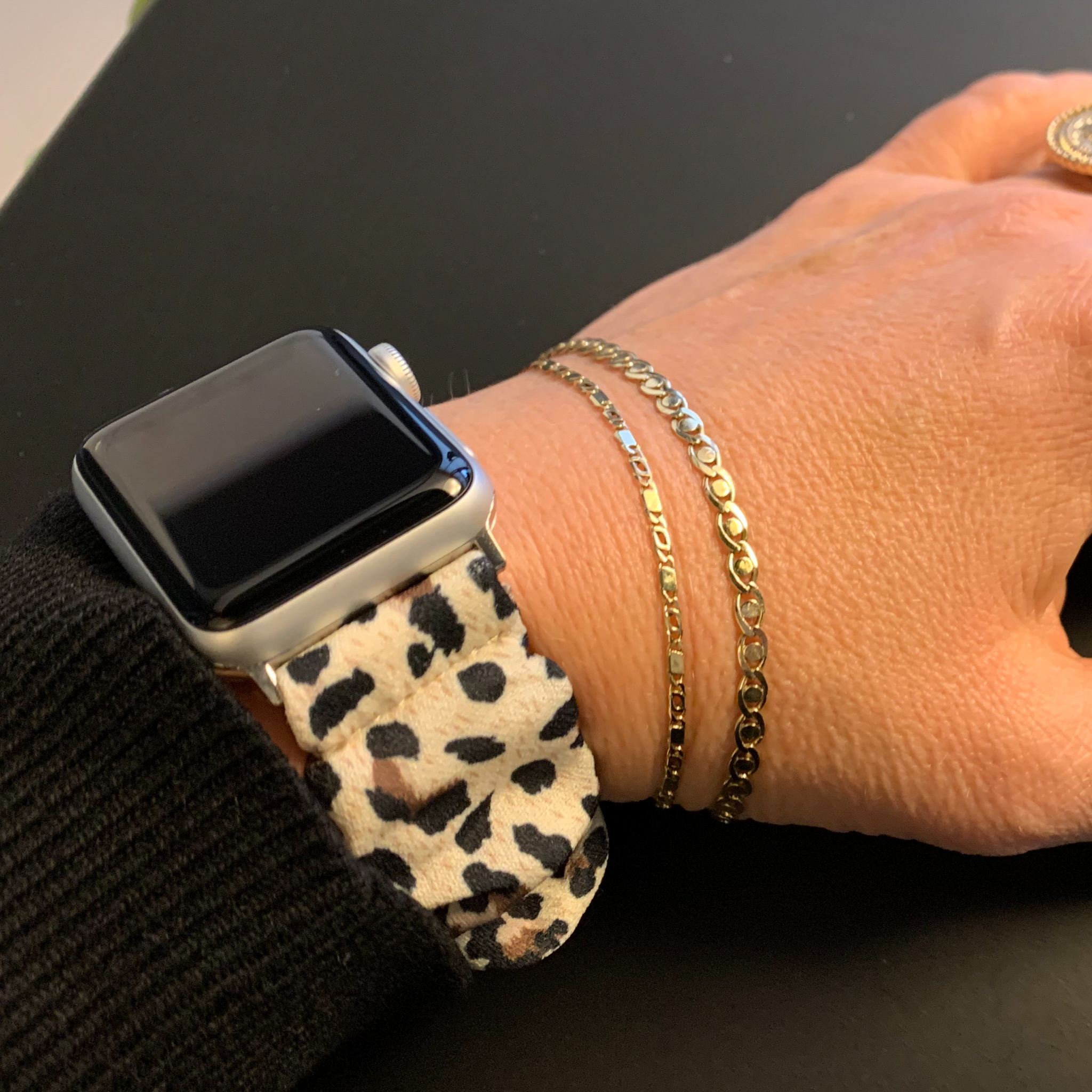 Apple Watch nylon scrunchie band - panter