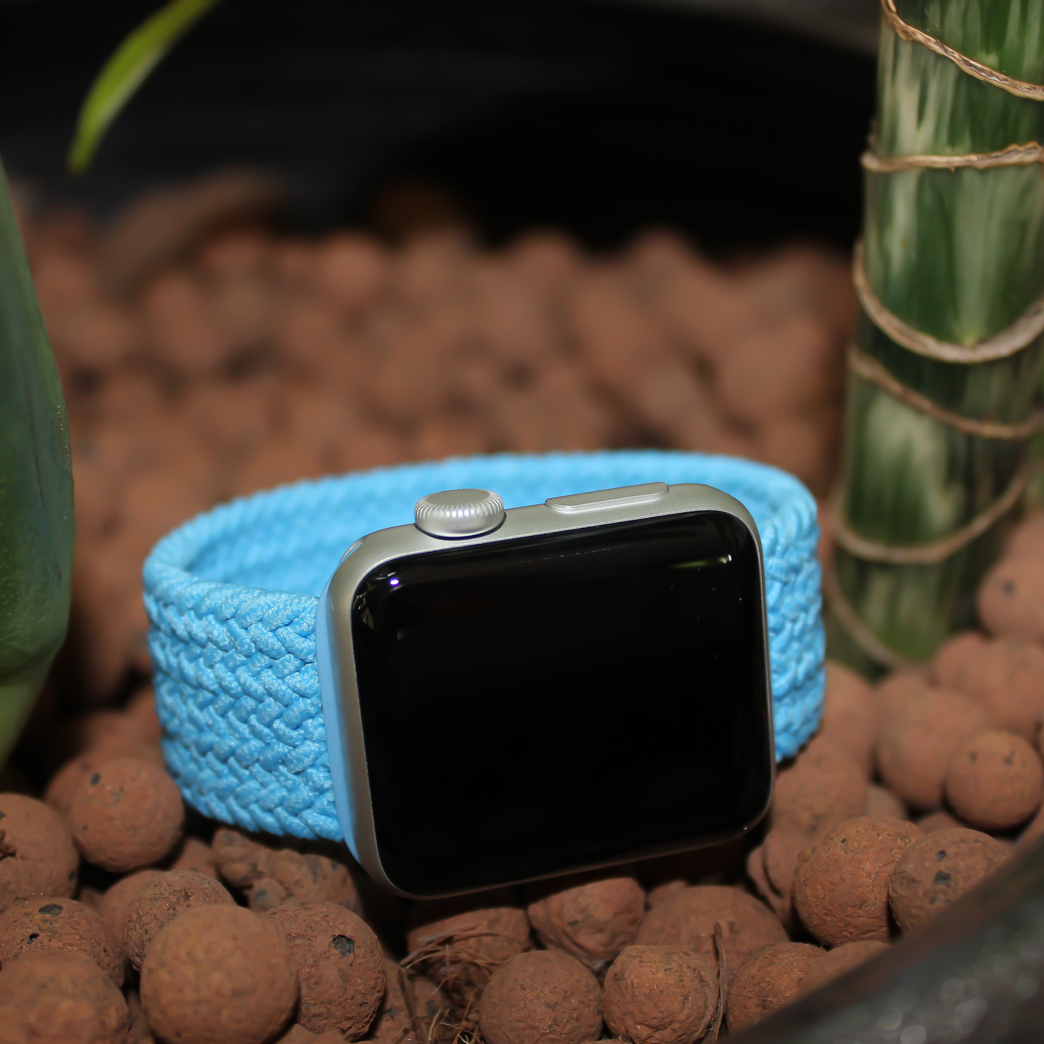 Apple Watch nylon gevlochten solo band - hemelsblauw