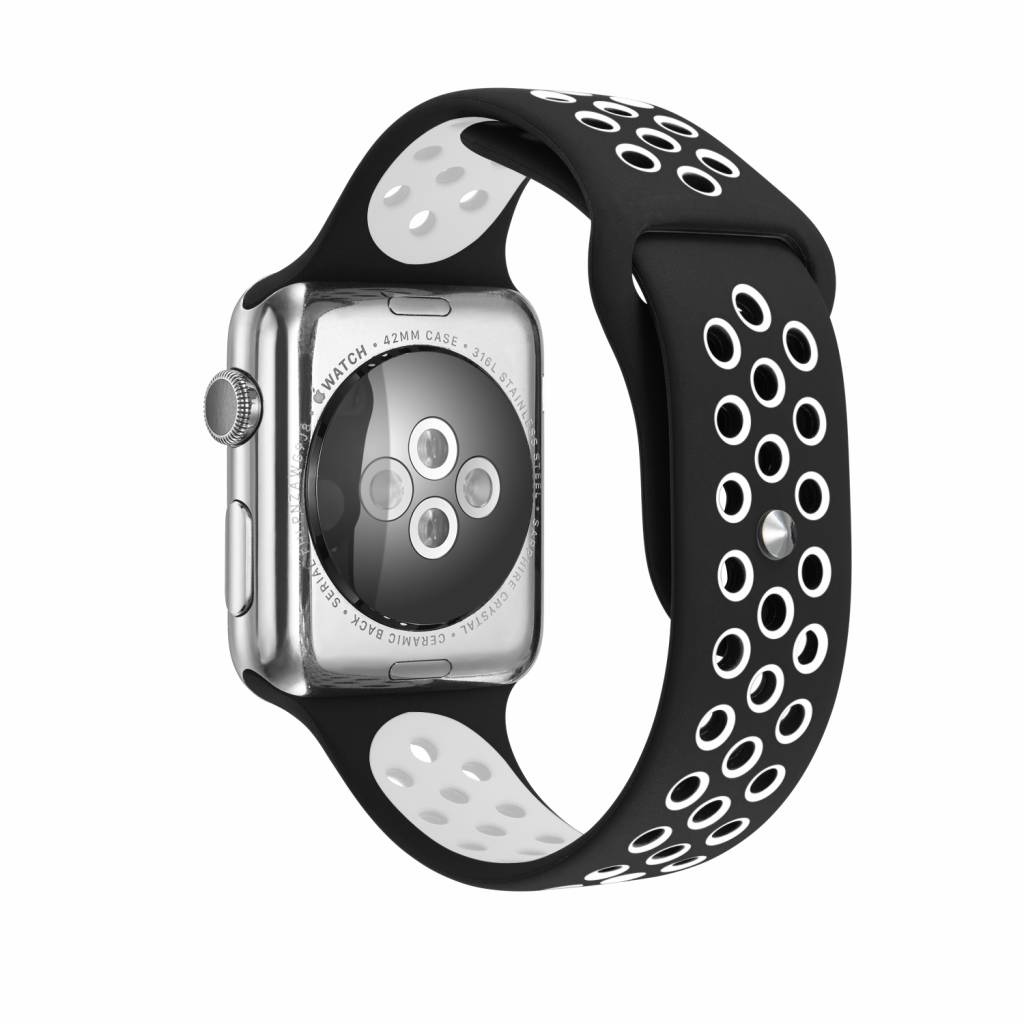 Apple Watch dubbel sport band - zwart wit