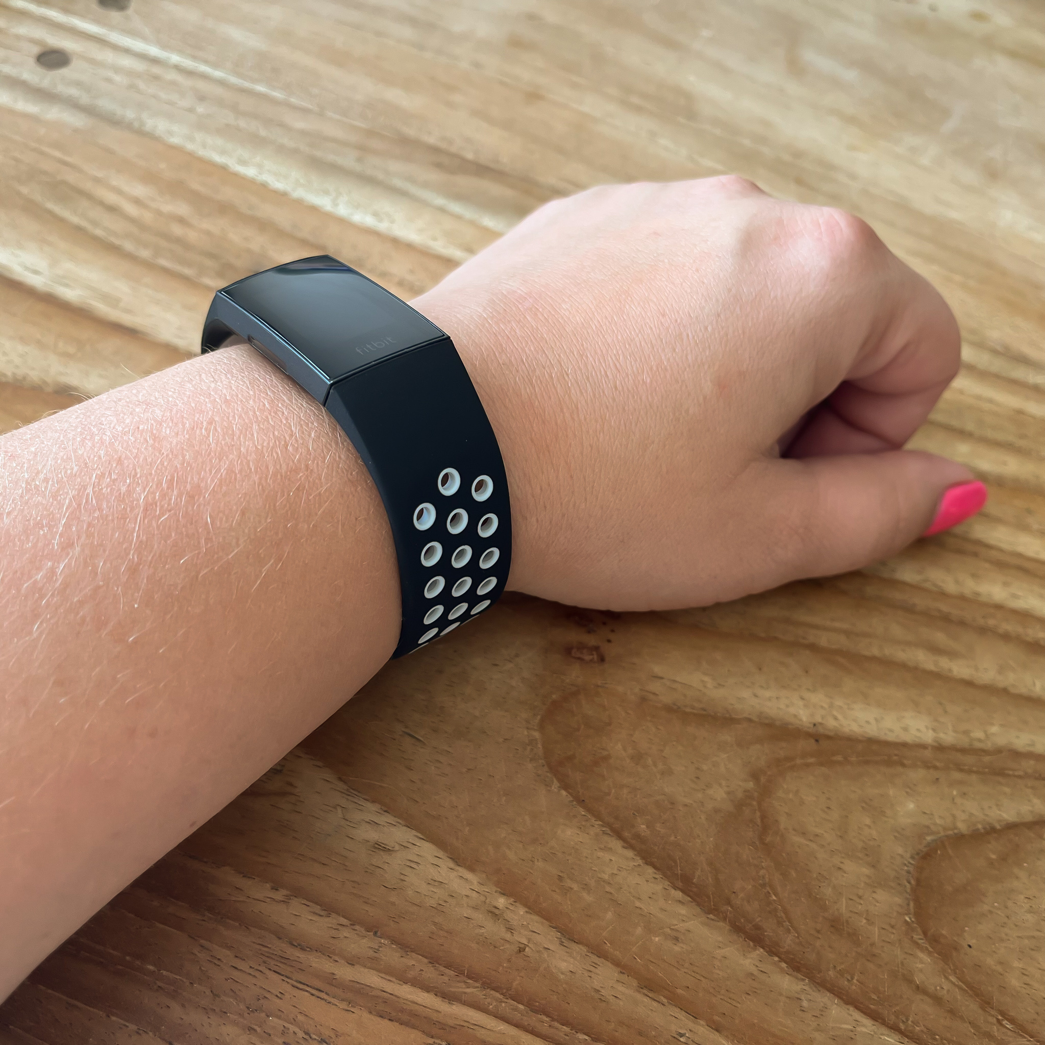 Fitbit Charge 3 & 4 dubbel sport band - zwart wit