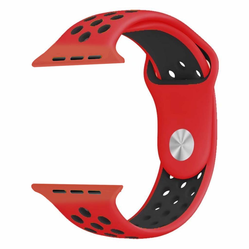 Apple Watch dubbel sport band - rood zwart