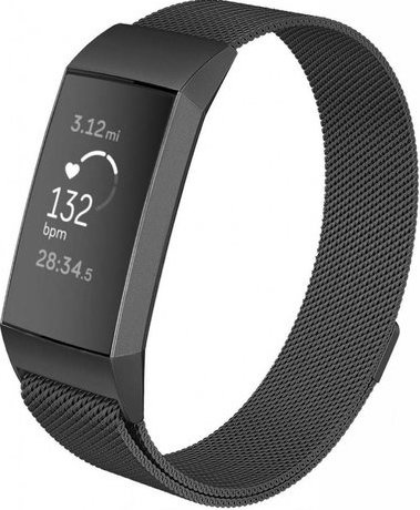 Fitbit Charge 3 & 4 milanese band - zwart