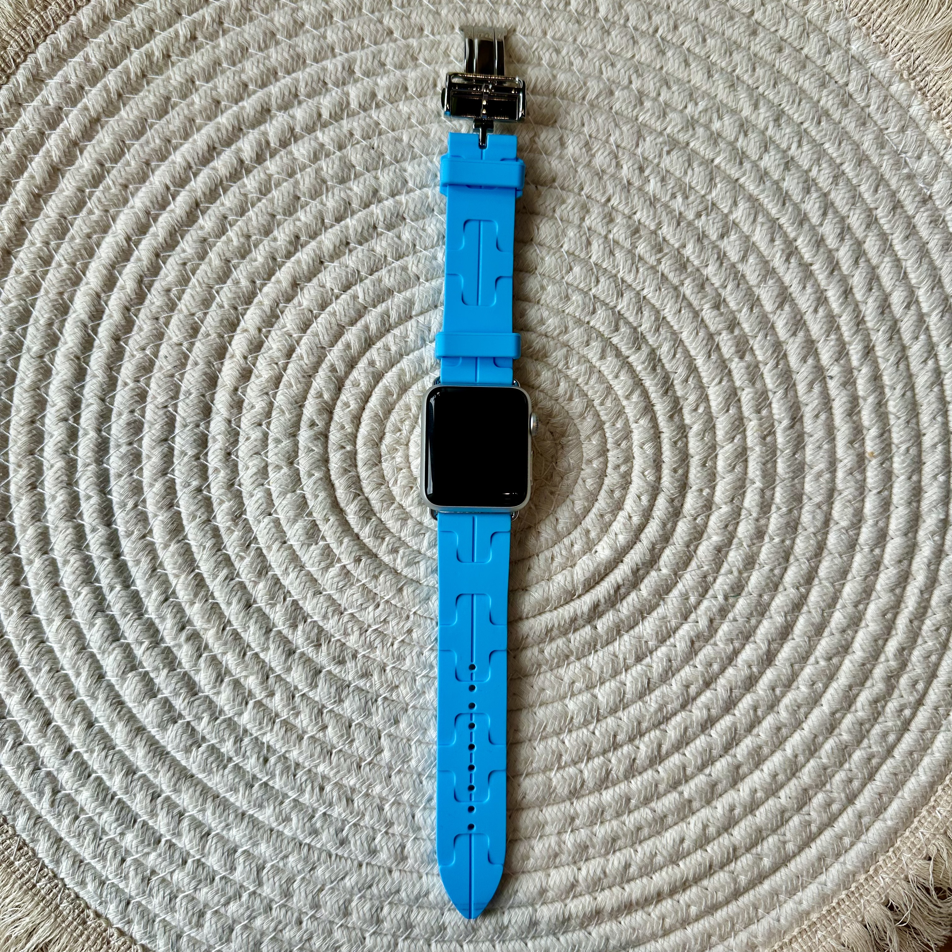 Apple Watch sport Hermès kilim single tour - lichtblauw 