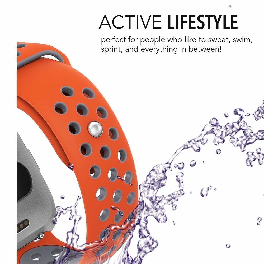 Fitbit Versa dubbel sport band - oranje grijs
