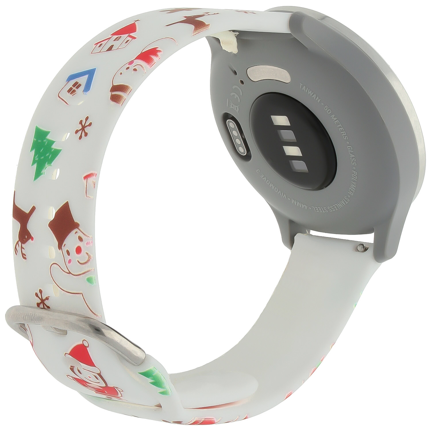 Samsung Galaxy Watch print sport band - kerst sneeuwpop wit