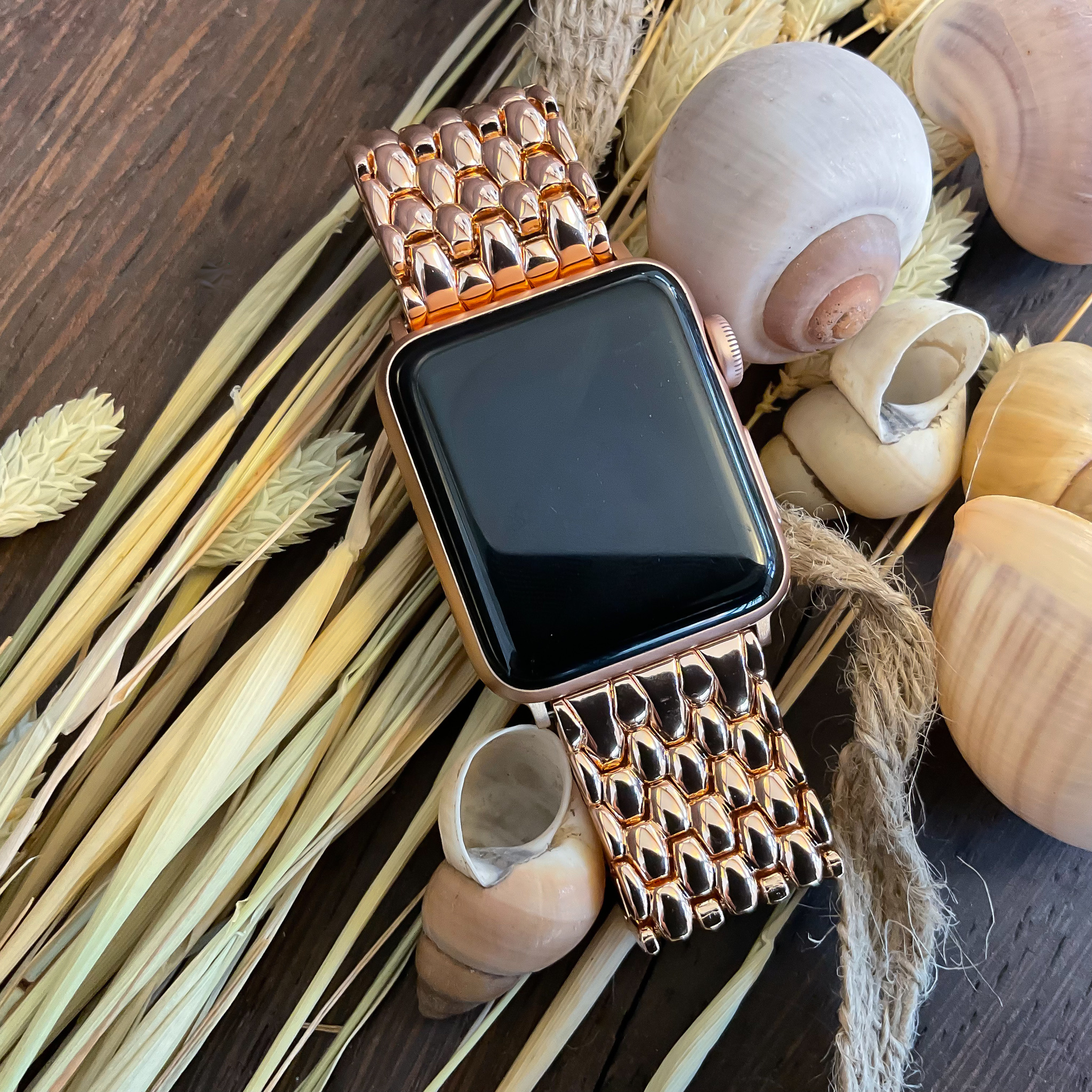 Apple Watch draak stalen schakel band - rose goud