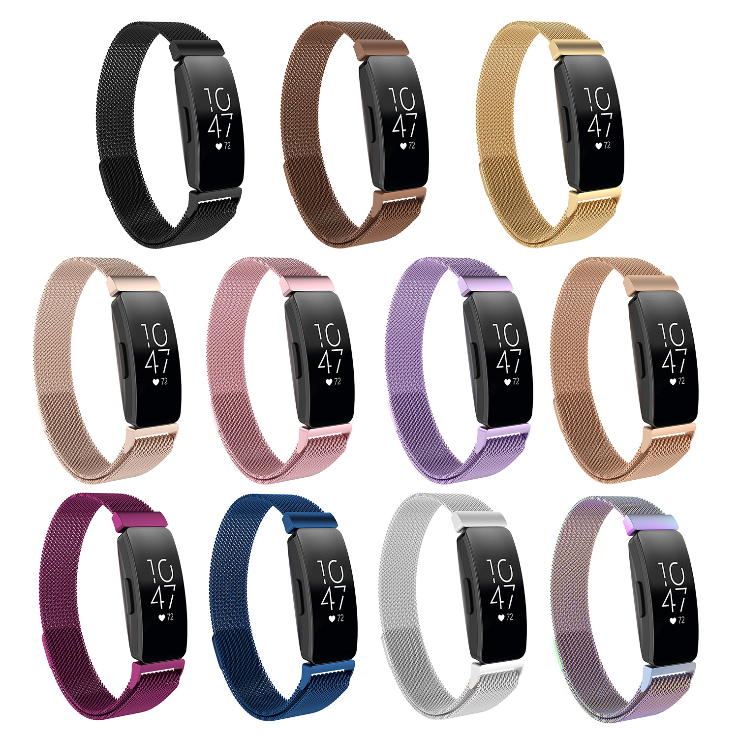 Fitbit Inspire milanese band - bruin