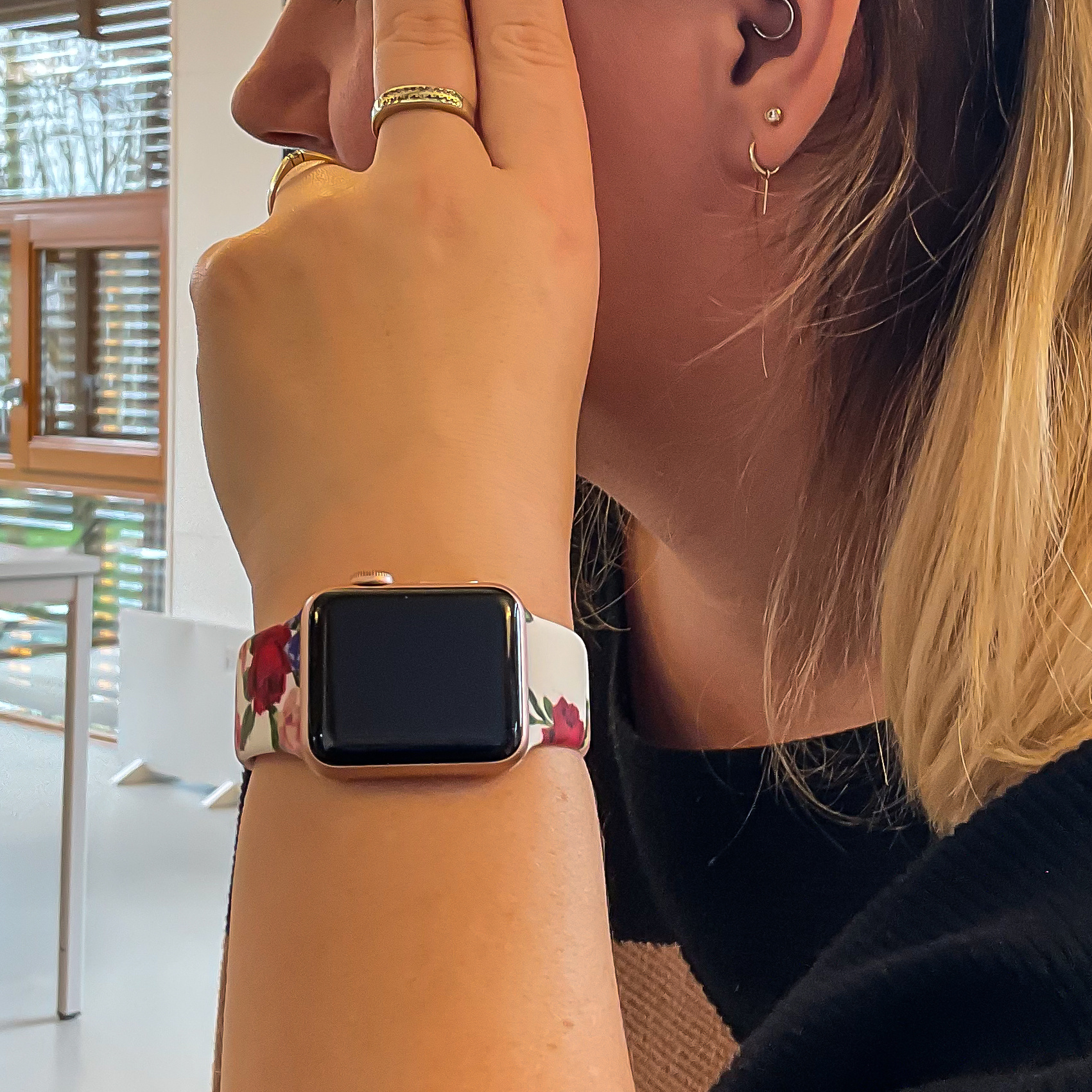Apple Watch print sport band - rozen